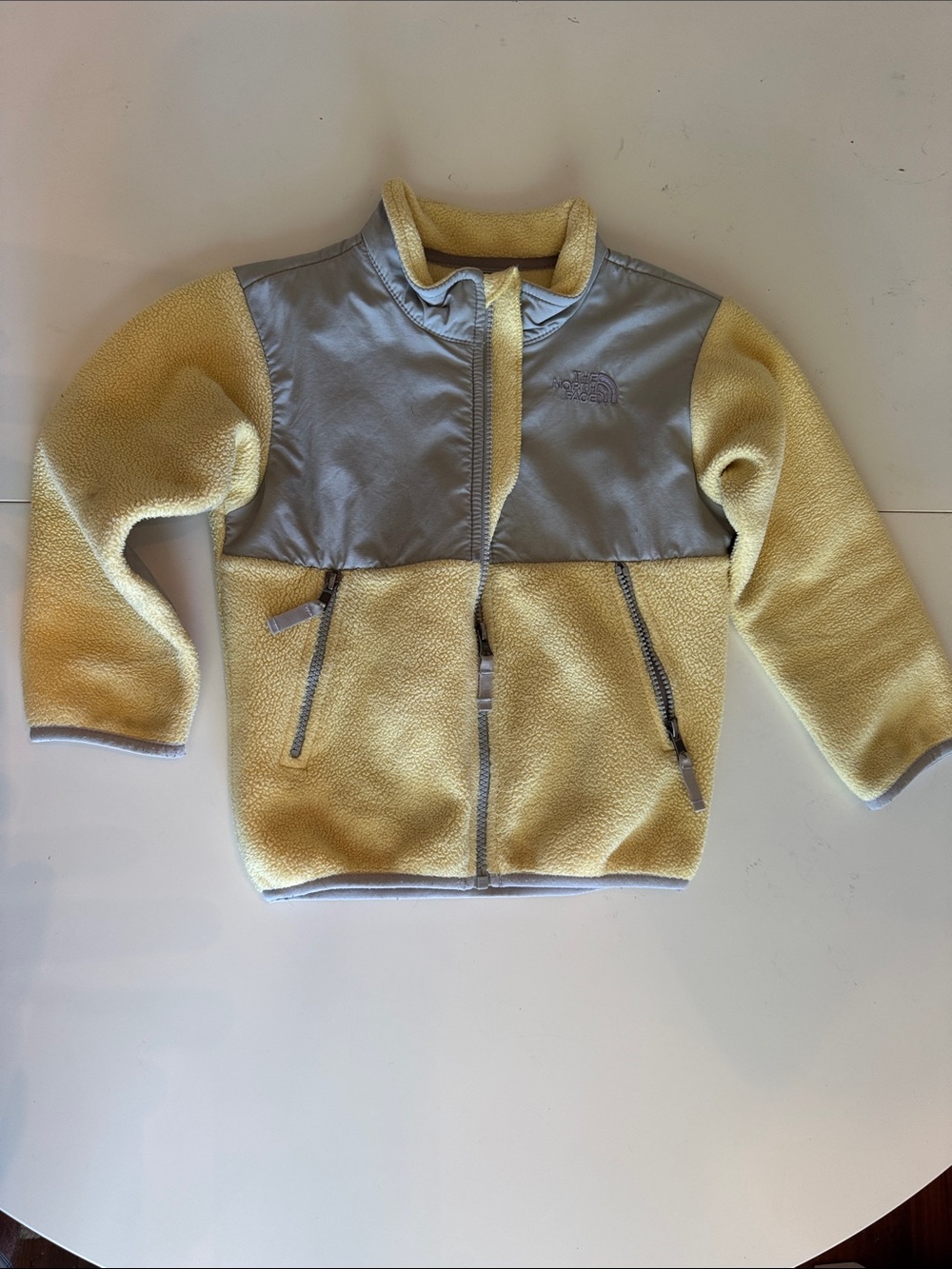 The North Face Kids 4T Yellow and Gray Fleece Jacket